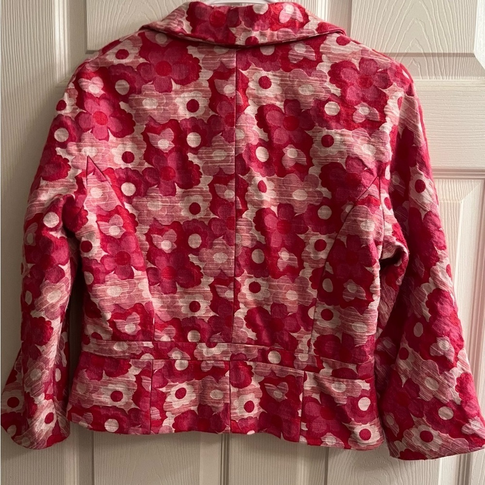 CR~VINTAGE~PINK BLAZER~FITTED~FLORAL~8 - Picture 2 of 11